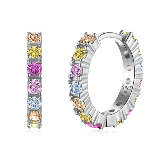 [⭐Lucky Jewelry]Radiant Colorful Round Cut Earrings