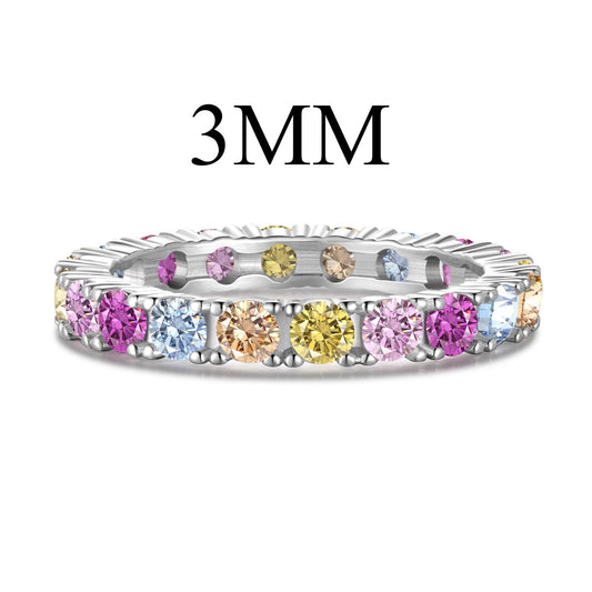 [⭐Lucky Jewelry]Dazzling Lustrous Round Cut Tennis Ring