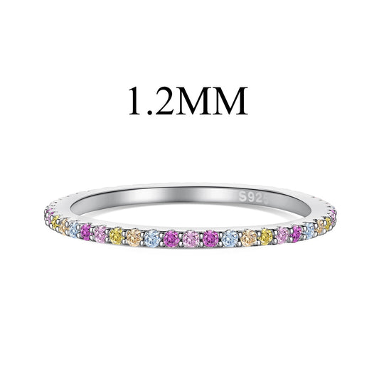 [⭐Lucky Jewelry]Ornate Colorful Round Cut Tennis Ring