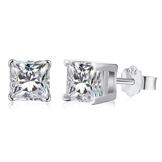 [⭐Lucky Jewelry]1.0 Carat Radiant Princess Cut Wedding Earrings