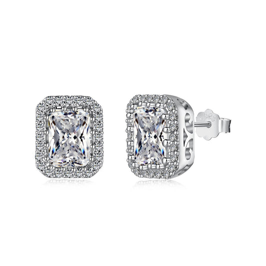 [⭐Lucky Jewelry]1.0 Carat Luxurious Dainty Emerald Cut Daily Earrings