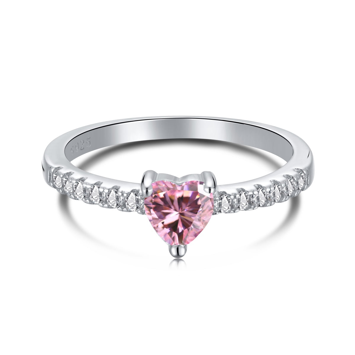 [⭐Lucky Jewelry]0.5 Carat CaratEternity Charming Heart Shape Lover Ring