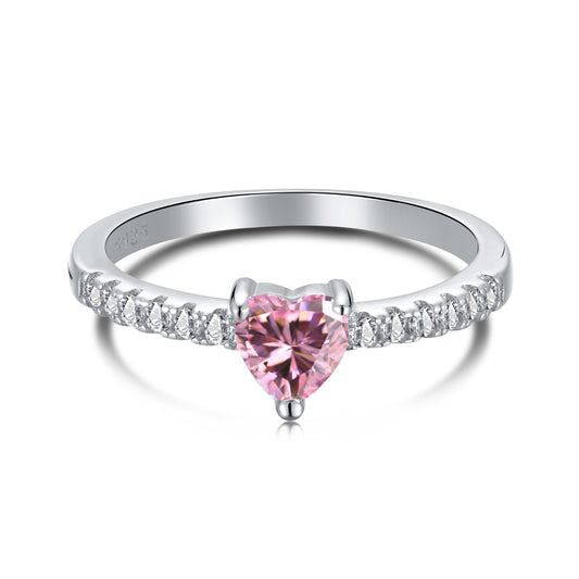 [⭐Lucky Jewelry]0.5 Carat CaratEternity Charming Heart Shape Lover Ring