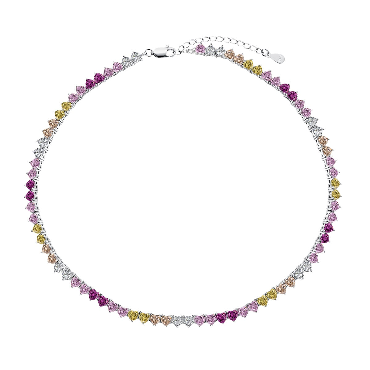[⭐Lucky Jewelry]⭐Luckyling Colorful Full Heart Tennis Necklace
