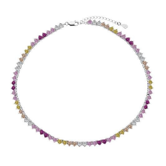 [⭐Lucky Jewelry]⭐Luckyling Colorful Full Heart Tennis Necklace