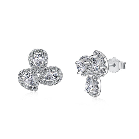 [⭐Lucky Jewelry]Ornate Flower Shape Pear Cut Lover Earrings