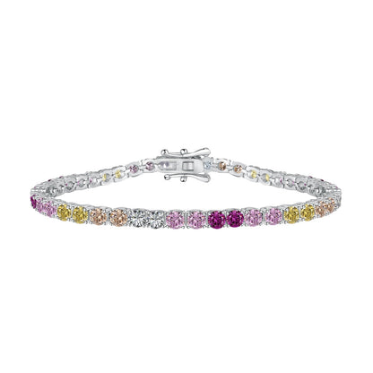 [⭐Lucky Jewelry]Radiant Colorful Round Cut Tennis Bracelet
