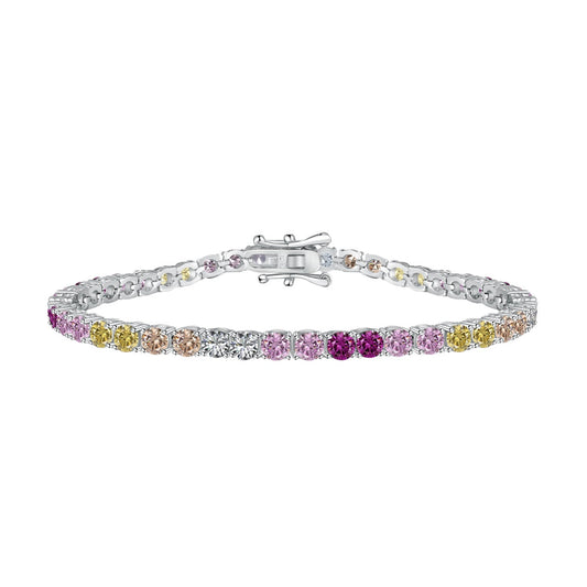 [⭐Lucky Jewelry]Radiant Colorful Round Cut Tennis Bracelet