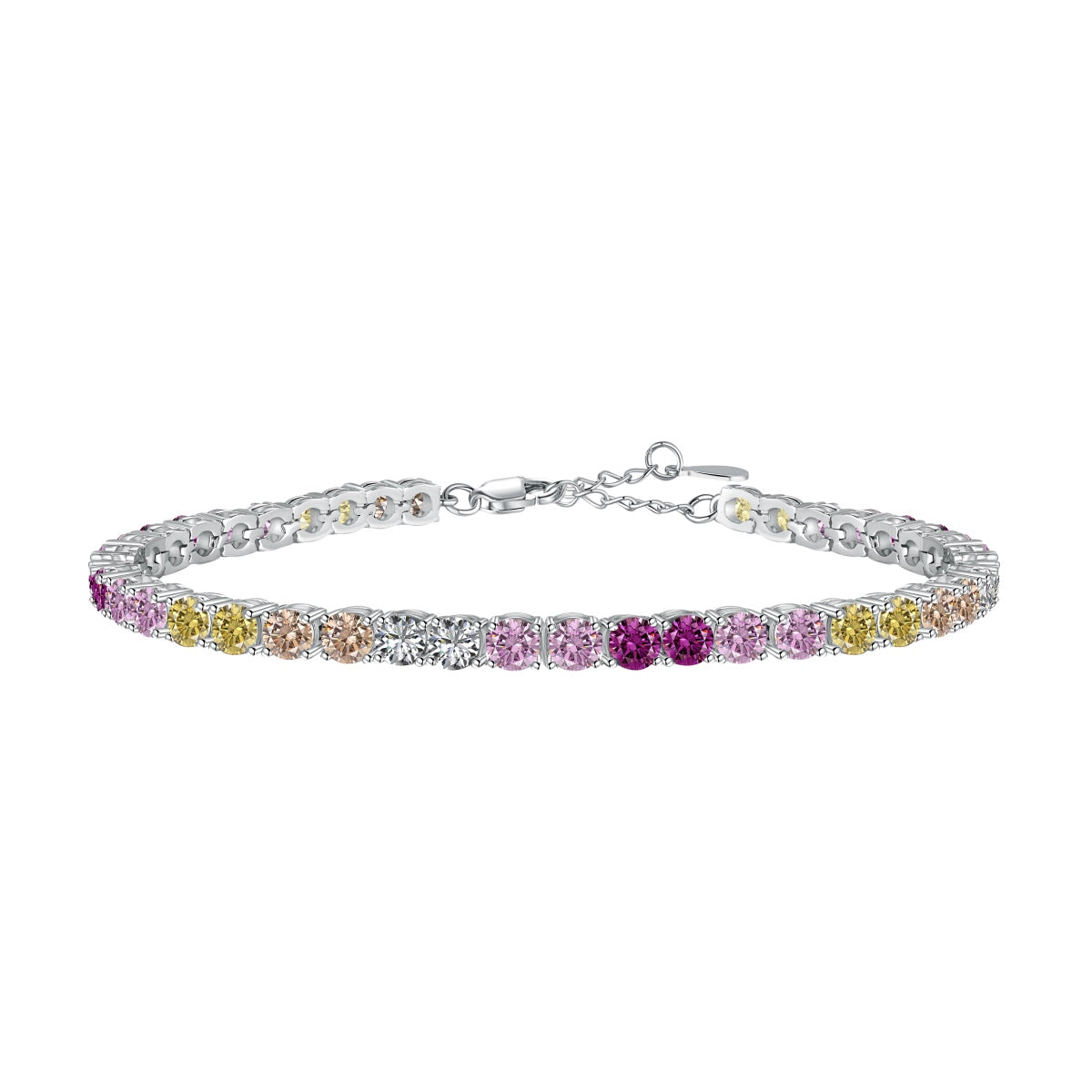 [⭐Lucky Jewelry]Radiant Colorful Round Cut Tennis Bracelet