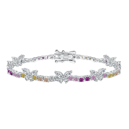 [⭐Lucky Jewelry]Ornate Colorful Butterfly Shape Round Cut Daily Bracelet