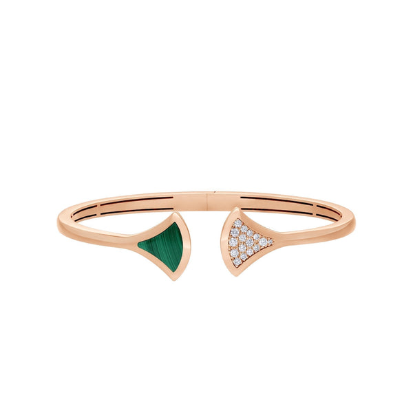 [⭐Lucky]DREAM BRACELET OPEN MALACHITE PINK GOLD