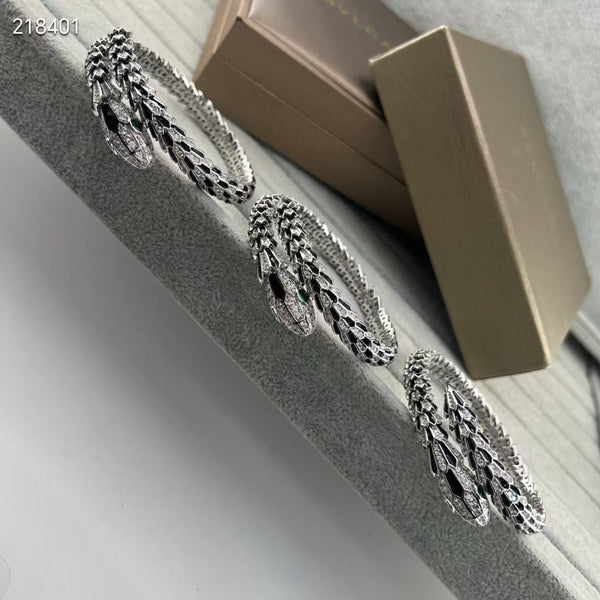[⭐Lucky]NEW OBSIDIAN & DIAMOND SERPENT BRACELET