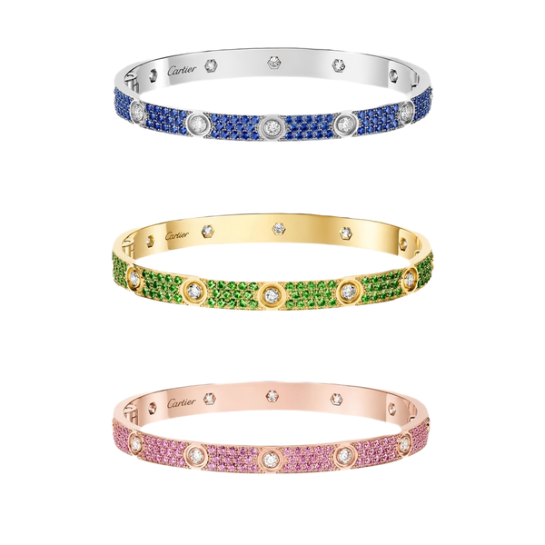 [⭐Lucky]2026 PAVE GEMSTONE LOVE BRACELET 6.1MM 10 DIAMONDS